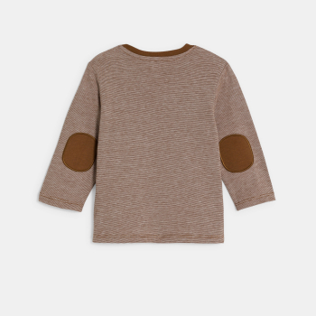 تيشيرت بأكمام طويلة بطبعة دب باللون البني للأولاد